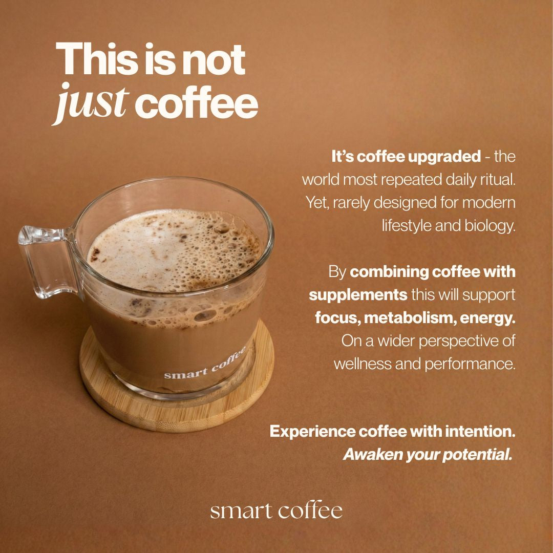 Smart coffee - not just coffee. Combining supplements for focus, metabolism, energy, nervous system, performance.